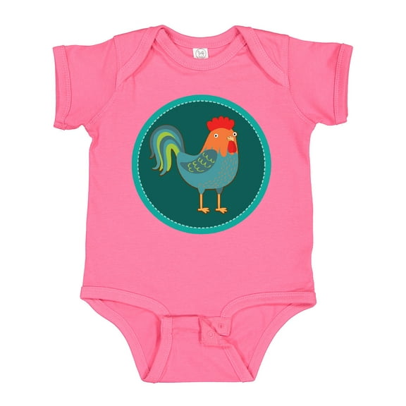 Inktastic Rooster Chicken Farmer Boys or Girls Baby Bodysuit