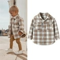 thumbnail image 3 of LNMQLPDBS Kids Flannel Plaid Lapel Shirts Long Sleeve Dressy Blouse with With Two Chest Pockets Boys Button Down Shirt 2t Boys Clothes Baby Girls' Clothing for Wedding Party Going Out, 3 of 8