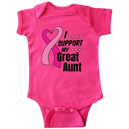 

Inktastic Breast Cancer Awareness I Support My Great Aunt Pink Ribbon Gift Baby Boy or Baby Girl Bodysuit