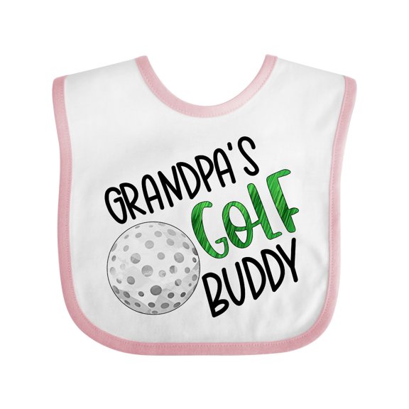 Inktastic Grandpa's Golf Buddy with Golf Ball Boys or Girls Baby Bib