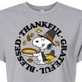 thumbnail image 3 of Peanuts - Thankful Grateful Blessed - Juniors Cropped Cotton Blend T-Shirt, 3 of 6