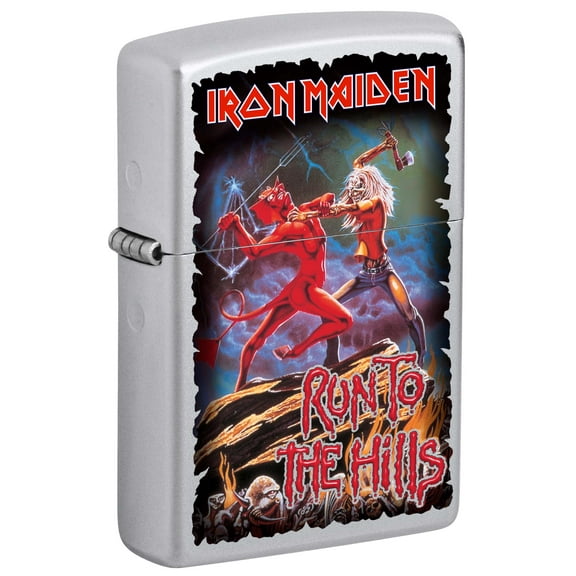 Zippo Lighter: Iron Maiden, Run To The Hills - Satin Chrome 81021