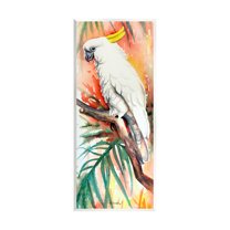Stupell Industries Cockatoo in Rainforest Animals & Insects Painting Unframed Art Print Wall Art, 7 x 17