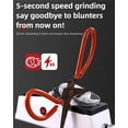 thumbnail image 3 of Electric Knife Sharpener | USB Powered Motorized Sharpening System - 5 Second Rapid Sharpen & Polish | Dual-Sided for Knives & Scissors | Safety Protective Cover | Compact Design | 1 Pack, 3 of 9