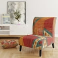 thumbnail image 5 of Designart "Moroccan Orange Tiles Collage I" Upholstered Bohemian Chic Accent Chair - Arm Chair, 5 of 5