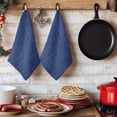 thumbnail image 6 of Vintage Navy Blue Kitchen Towels Set of 4, Farmhouse Retro Dark Solid Color Linen Texture Absorbent Dish Towels for Kitchen, Microfiber Hand Towel, Quick Drying Tea Towel for Cleaning Dishcloths, 6 of 7
