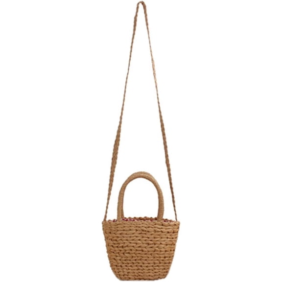 LinYooLi Cute Straw Bag Holiday Beach Bag Messenger Bag Rattan Woven Shoulder Bag Small