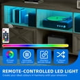 thumbnail image 4 of Dextrus Modern TV Cabinet with Vibrant LED Lights, 70" Entertainment Center, Fits TVs up to 80", Washed Gray, 4 of 7