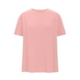 thumbnail image 4 of Taqqpue Summer Tops for Women Crew Neck Half Sleeve Oversized T Shirt Casual Loose Solid Basic Tops Stylish Tunic Blouse Tee 2025, 4 of 6