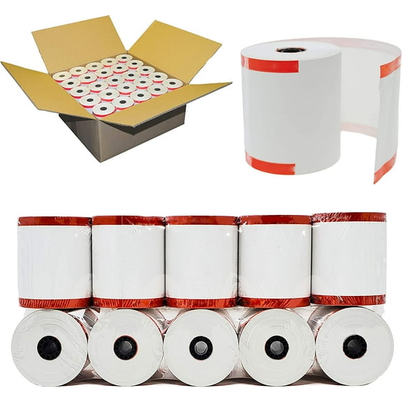 (Core) 3-1/8 x 230' (1 Case - 50 Rolls) Thermal Paper Rolls With Red Start Mark TM-T88 T-20 T-90 Bixolon SRP-350 370