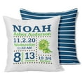 thumbnail image 1 of Printtoo Personalized Birth Announcement PillowWith Insert-Custom Dinosaur BirthStats Baby Girl Boy Gift Nursery Dcor-14x14 Inches, 1 of 6