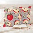 thumbnail image 3 of Red Apples Outdoor Waterproof Pillow Covers, Spring Summer Fruits Modern Art Decorative Square Throw Pillowcase Sofa Cushion Sham for Patio/Couch/Chair, 20"x20" 2 Pack, 3 of 8