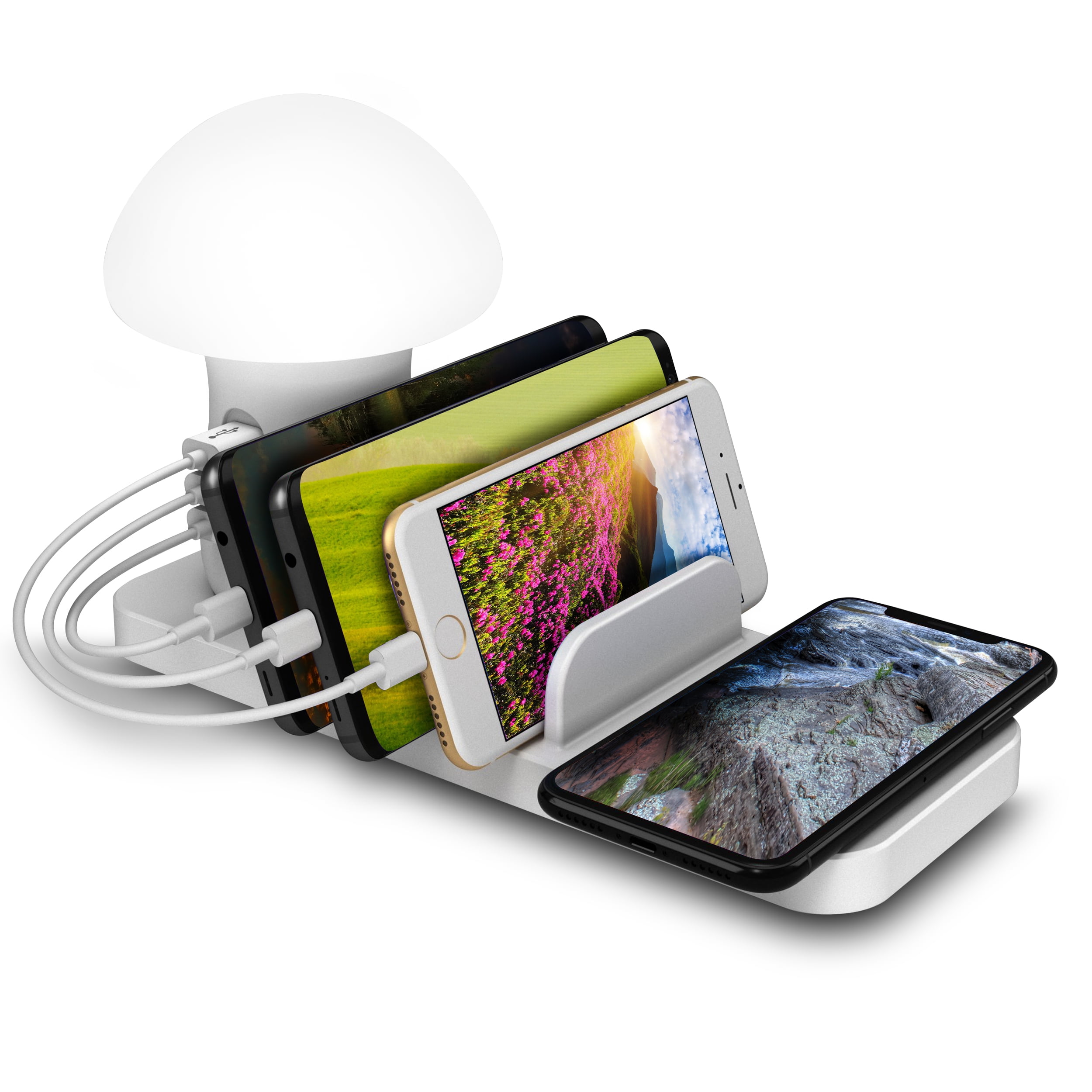 Trexonic Charging Station for Multiple Devices Reading Light, 4in1