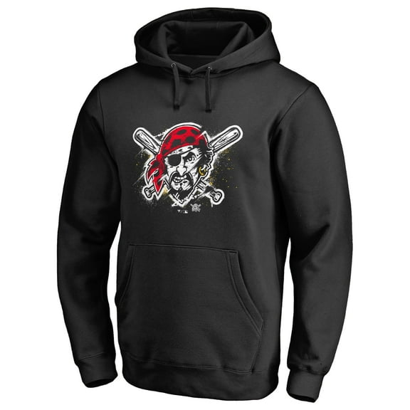 Men's Black Pittsburgh Pirates Splatter Logo Pullover Hoodie