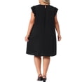 thumbnail image 4 of DARING DIVA Plus Size Flare Sleeve Sleeveless Tank Dress 1X Black, 4 of 6