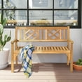 thumbnail image 4 of Costway Patio Outdoor Solid Wood Bench Folding Loveseat Chair Park Garden Deck Furniture, 4 of 12
