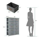 DWVO 10 Drawer Dresser Chest of Storage Dresser Tall Fabric Dresser ...
