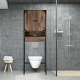 thumbnail image 6 of Landia Home Industrial over the Toilet Organizer, 2 Shelves, Dark Brown Wood Finish, 6 of 8
