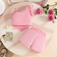 thumbnail image 3 of Tiijoy Toddler Girls Summer Outfits Solid Color Flower Camisole Top Shorts Set, Sizes 6M-3T, 3 of 3