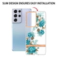 thumbnail image 5 of Allytech Galaxy S21 Ultra Case, Flower Series Clear Crystal Rubber TPU Back Cover Anti-yellow Shockproof Heavy Duty Protection Antis-scratch Case Cover for Samsung Galaxy S21 Ultra, Green Flower, 5 of 5