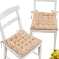 thumbnail image 4 of Collections Etc Gingham Plaid Patterned Dining Chair Pads - Set of 2, 4 of 5