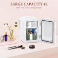 thumbnail image 2 of Skincare Mini Fridge With Dimmable LED Mirror, 4L Mini Makeup Refrigerator for SkinCare, Cosmetics, Food & Drinks, Portable Small Refrigerator for Bedroom, Dorm, Car, Office, White White, 2 of 4
