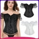thumbnail image 1 of Corsé de estilo europeo y americano con cintura sellada y parte superior de tubo para novia, corsé de estilo lolita con mangas cortas, 1 of 2