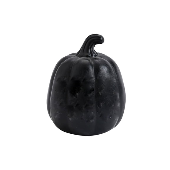 Halloween Pumpkin Decor Black Ceramic Pumpkin Gothic Halloween Decor Spooky Accent for Indoor Outdoor Home Porch Table Party Fall Arrangements 1 Pack