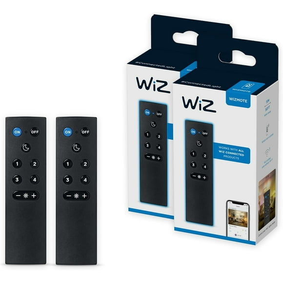 El paquete WiZ de control remoto de 2 unidades funciona con todos los productos WiZ