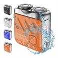 thumbnail image 2 of Afeitadora de Barba, Afeitadora Eléctrica Recargable, Cortador Magnético de Doble Anillo, Mini Afeitadora Eléctrica, Afeitadora de Viaje, Color Naranja, 2 of 5
