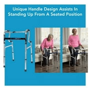 Carex Aluminium Uplift Folding Walker with Adjustable Height, 300 lb Weight Capacity