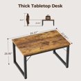 thumbnail image 2 of unbranded 40 Inch Computer Desk, 1" Thick Modern Simple Study Writing Table, Heavy Duty Industrial Office Desk for Home Bedroom Workstation, Brown, 2 of 18