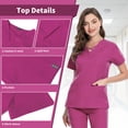 thumbnail image 2 of VIAOLI Scrubs Set for Women Nurse Uniform Jogger Set Stretch Top & Pants with Multi Pocket for Nurse Workwear, 2 of 7