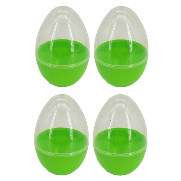 Giant Fillable Plastic Easter Eggs 4 Pack 6 inch Oversized Egg Hunt Prize Basket Stuffer Filler Party Favor Classroom Prize Supplies