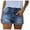 Dark Blue, variant on Dress Shorts for Women Trouser Denim Jeans High Waist Straight Leg Loose Fit Washed Loose Fit Stretch Curling Summer Shorts Women Short Trousers