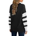 thumbnail image 3 of Charmo Women's Long Sleeve Zipper Loose Pullover Tops Shirts Color Block Split Sweatshirt, 3 of 3