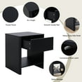 thumbnail image 4 of Weselon Modern Fluted Nightstand, Curved Side Bedside Table with Drawer and Open Shelf for Bedroom, Black, 4 of 6