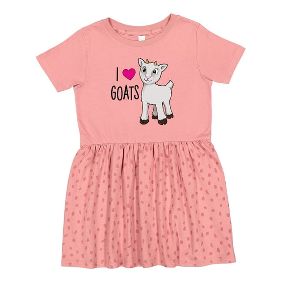 Inktastic I Love Goats Cute Goat Girls Toddler Dress