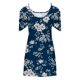 thumbnail image 4 of ICHUANYI Clearance Women‘s Summer Dresses Print Short Sleeve Off Shoulder Round Neck Dress(Navy, XXL) ICHUANYI WER2023080812081, 4 of 5