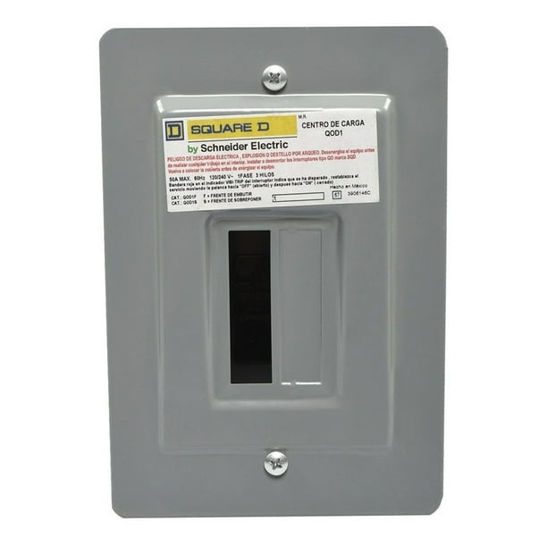 Centro de Carga Schneider QOD1F 50 A 1F 2H 1SP Nema 1 de Empotrar