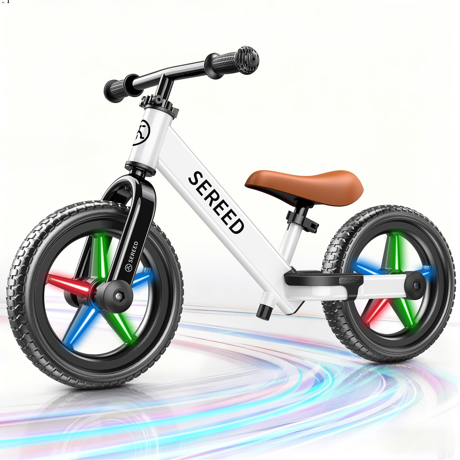 SEREED Vélo pour enfants à partir de 2 ans, jouet pour enfants de 2 à 5 ans, réglage sans outil, cadeau pour 2 à 3 garçons et filles, plaque individuelle avec 3 SEREED Vélo pour enfants à partir de 2 ans, jouet pour enfants de 2 à 5 ans, réglage sans outil, cadeau pour 2 à 3 garçons et filles, plaque individuelle avec 3