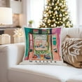 thumbnail image 4 of Ethan Taylor Architecture Throw Pillow Soft Cushion Cover 'Henri Matisse The Open Window European Buildings' Bohemian Decorative Square Accent Pillow Case, 16x16 Inches, Green, Pink, 4 of 5