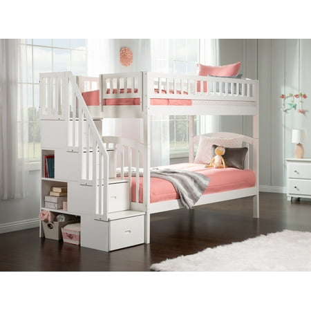 AFI Westbrook Staircase Bunk Twin over Twin White