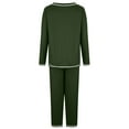 thumbnail image 6 of Fmbrln Womens Solid Color Pajama Sets Lounge Sets Long Sleeve Tops and Pants Soft Comfy Sleepwear with Pockets Green S, 6 of 8