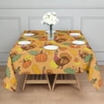 thumbnail image 3 of Happy Thanksgiving Turkey Fall Leaves Pumpkin Square Tablecloth,Waterproof Square Table Cover,Wipeable Spillproof Washable Table Cover for Home Kitchen Party Decor 42"X42"(107x107cm), 3 of 6
