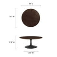 thumbnail image 5 of Modway Lippa Round 36" Wood Grain Mid-Century Modern Coffee Table in Black Cherry Walnut, 5 of 7