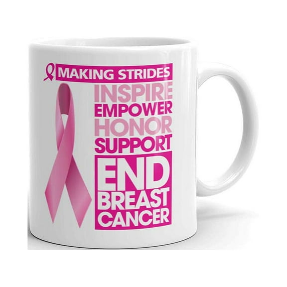 Breast Cancer Awareness Pink Coffee Tea Ceramic Mug Office Work Cup Gift 11oz