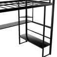 thumbnail image 6 of Metal Loft Bunk Bed Full Size Sturdy Frame with Long Desk Shelves and Ladder, Full Size Loft Metal Bed with Bookshelf and Desk, 6 of 7