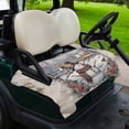 thumbnail image 2 of Golf Cart Seat Covers for 2 Seater,Christmas Snowman Microfiber Cart Seat Towel Blanket,Vintage Xmas Tree Poinsettia Winter Snowflake Absorbent NonSlip Bench Seats Protector for Golf Course 51"x31", 2 of 9
