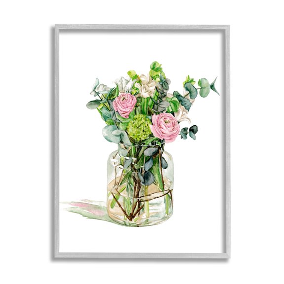 Stupell Industries Morning Dew Floral Bouquet Ranunculus Flower Green Foliage, 16 x 20, Design by Melissa Wang